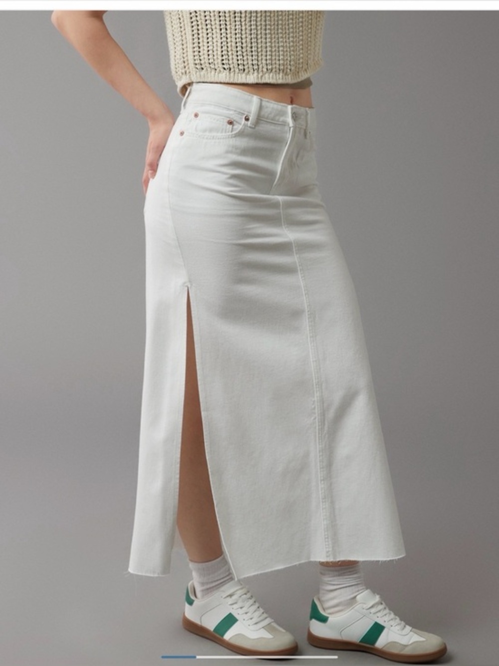 American Eagle Low Rise Denim Maxi Skirt 16